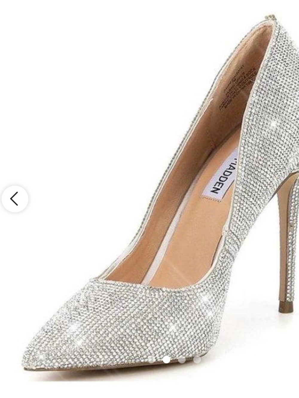Steve Madden Silver Crystal Pointed-Toe Stiletto Pump